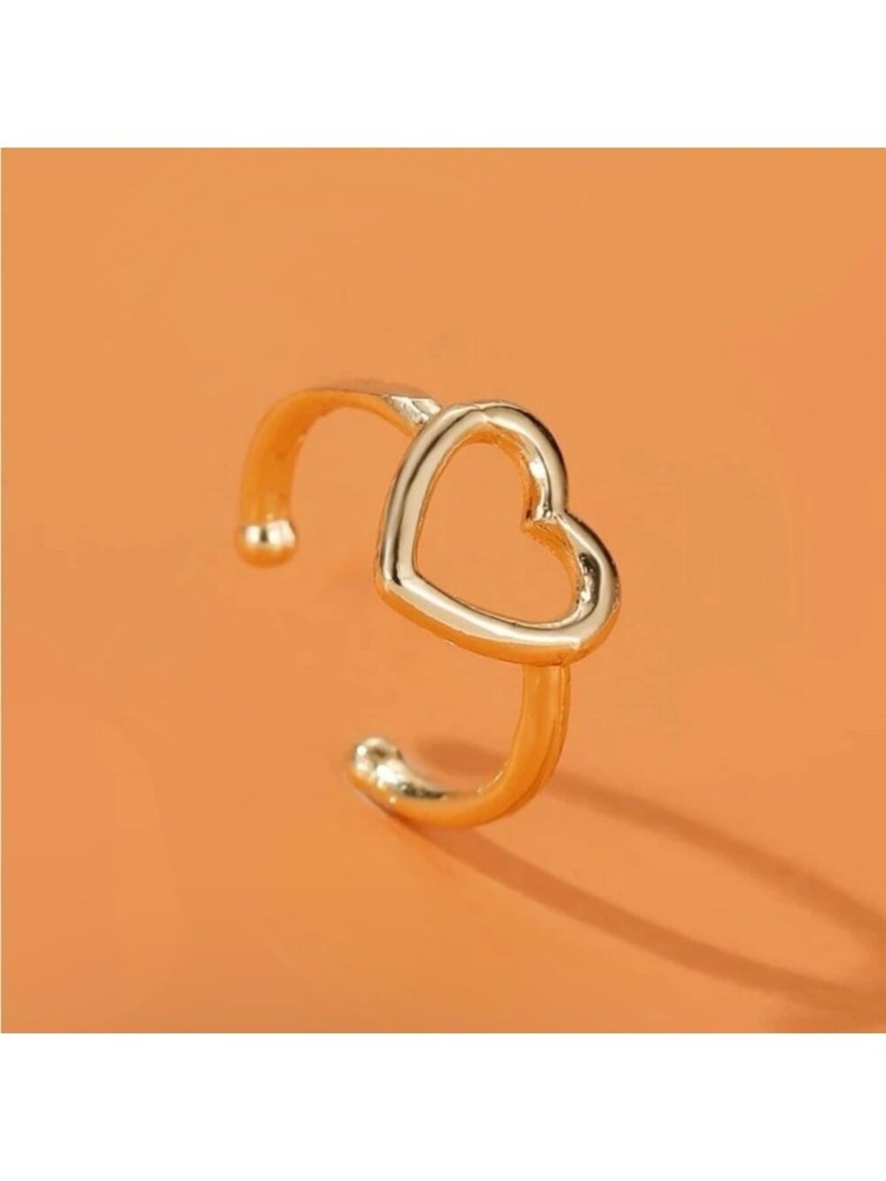 GOLD 1pc Heart Ear Cuff - Picture 2 of 2
